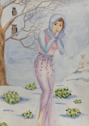    4K / 水彩 / 4500元(單幅) 16800(四幅)  購買請洽 jenny@albin.net  ＊本次義賣所得將捐給關愛之家婦幼部及作為ELLA的溜冰訓練基金。