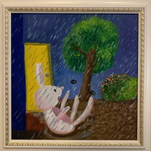         30x30公分 / 油彩 / 16000元(共四幅)  購買請洽 jenny@albin.net  ＊本次義賣所得將捐給關愛之家婦幼部及作為ELLA的溜冰訓練基金。